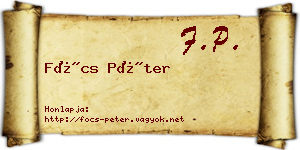 Föcs Péter névjegykártya